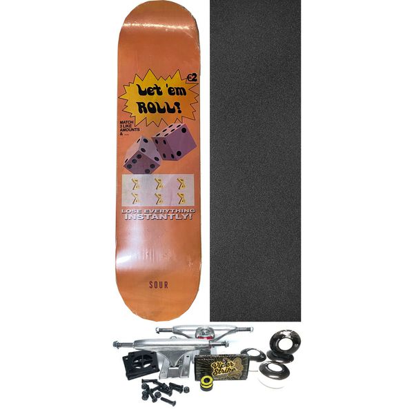 Sour Solution Skateboards Oscar Candon Scratch Card Skateboard Deck - 8" x 32" - Complete Skateboard Bundle